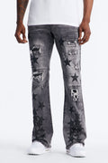 Stacked Skinny Flare Cosmo Jean - Black Wash image 1