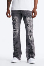 Stacked Skinny Flare Cosmo Jean - Black Wash image 1