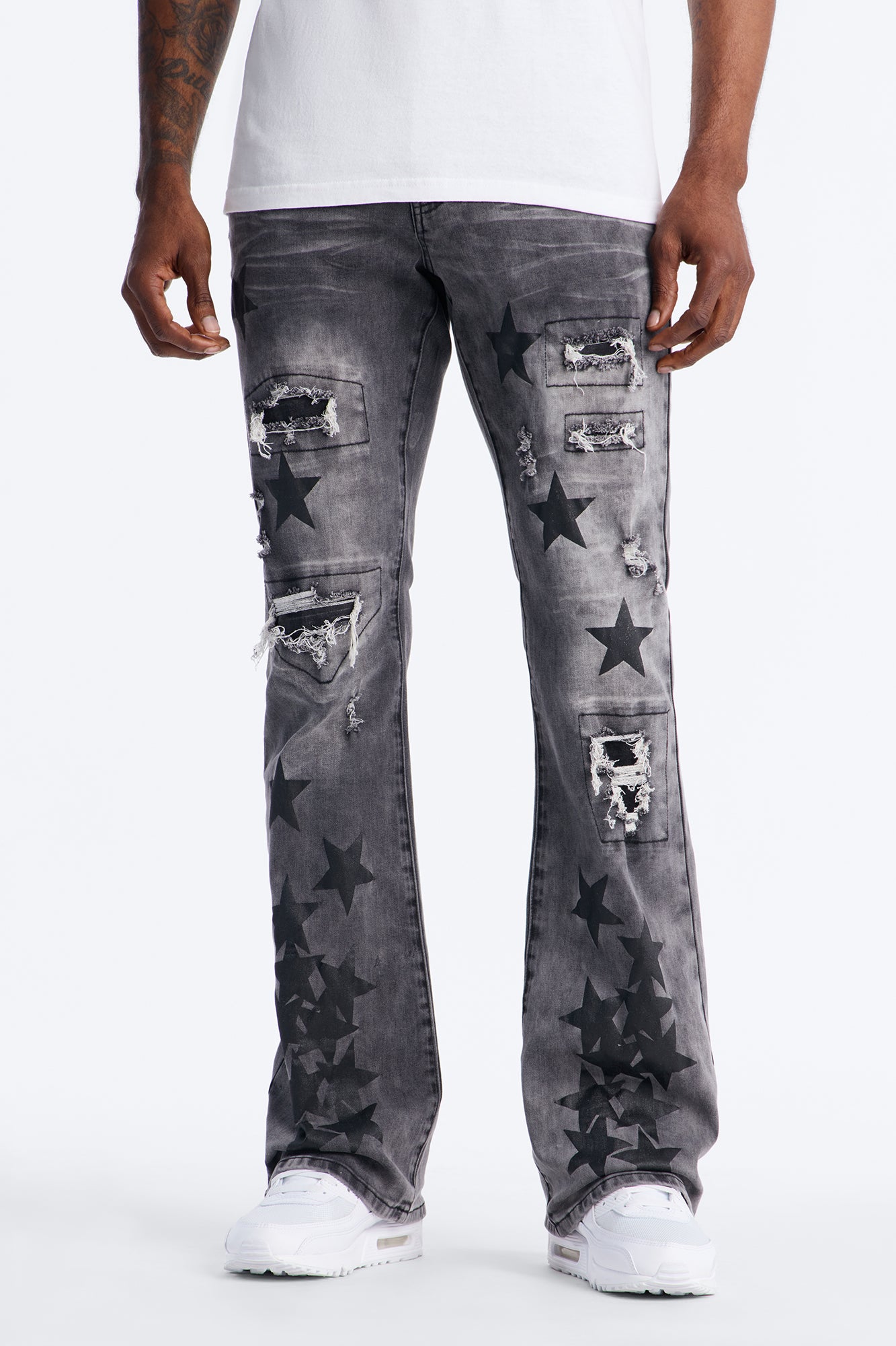 Stacked Skinny Flare Cosmo Jean - Black Wash image 1