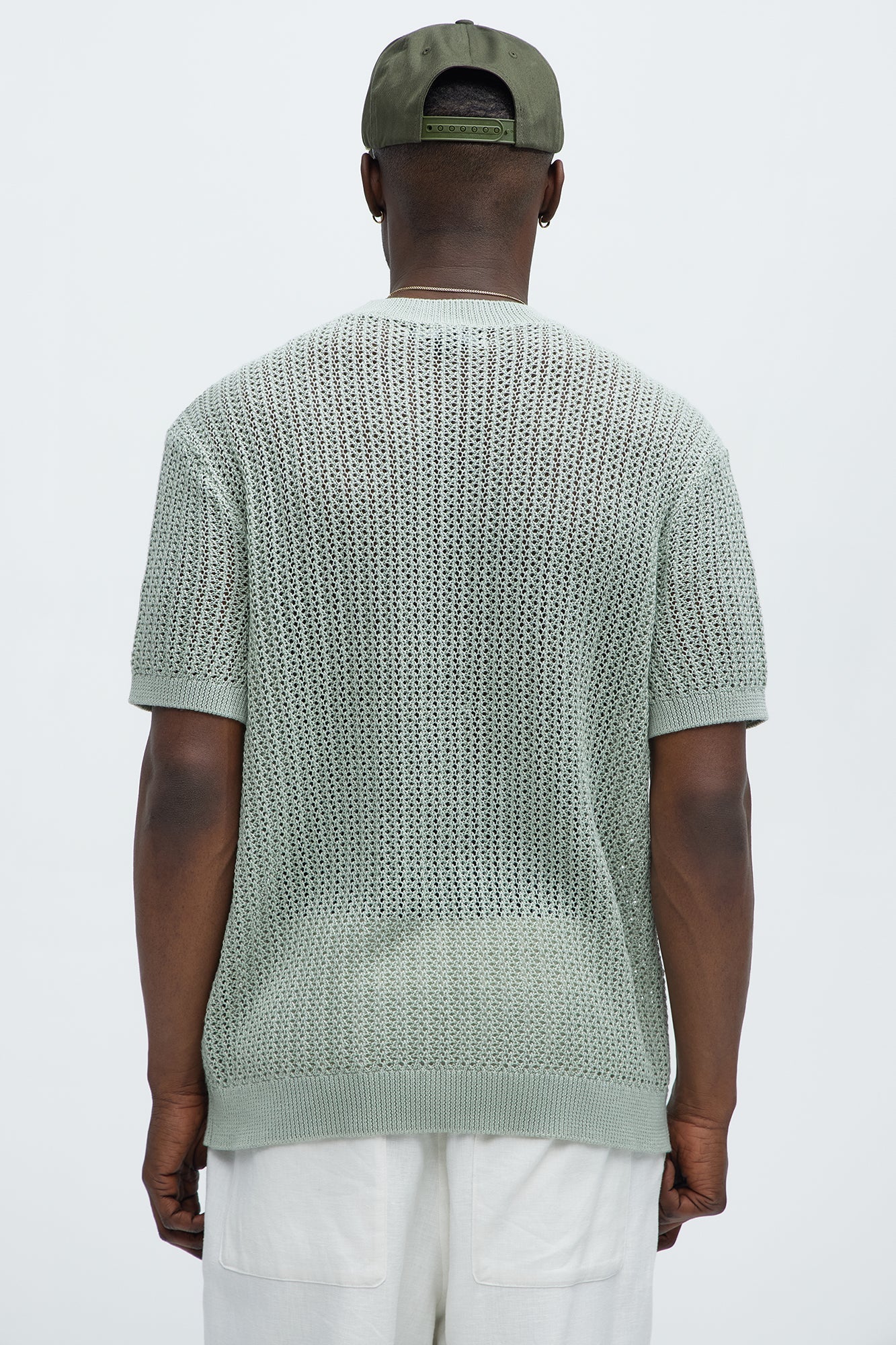 Jace Crochet Short Sleeve Tee - Sage image 4