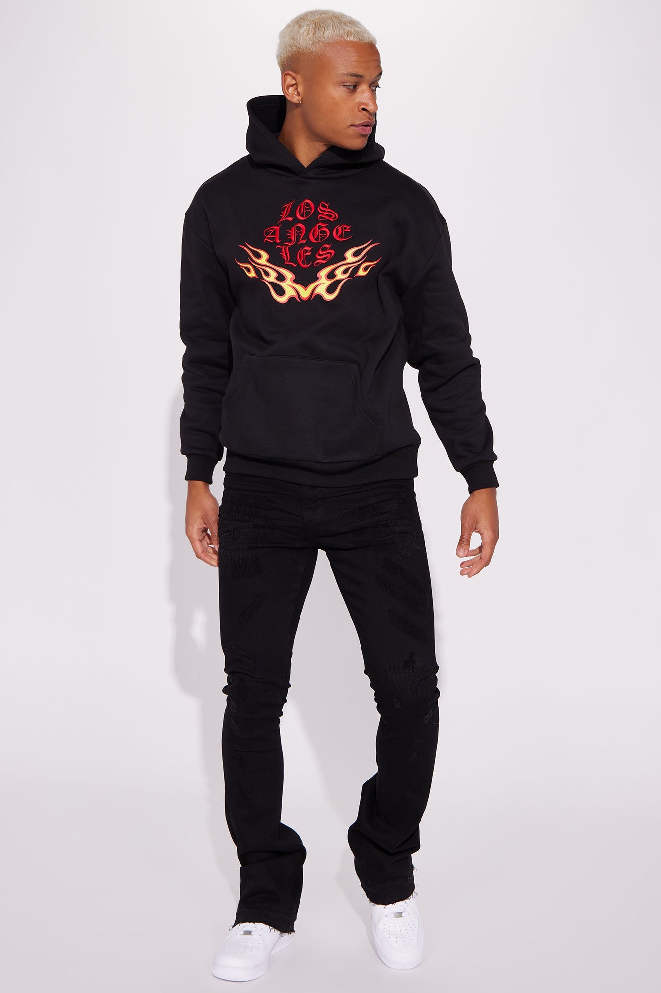 Do You Mind Stacked Skinny Flare Jeans - Black image 2