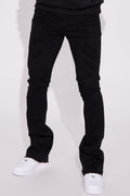 Do You Mind Stacked Skinny Flare Jeans - Black image 1
