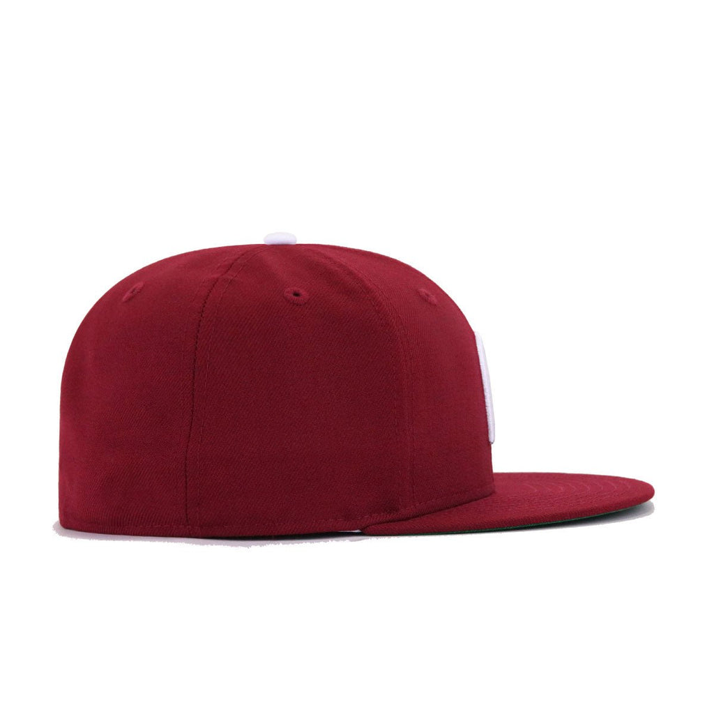 Philadelphia Phillies Cardinal Red 1980 World Series Cooperstown Green Bottom New Era 59Fifty Fitted