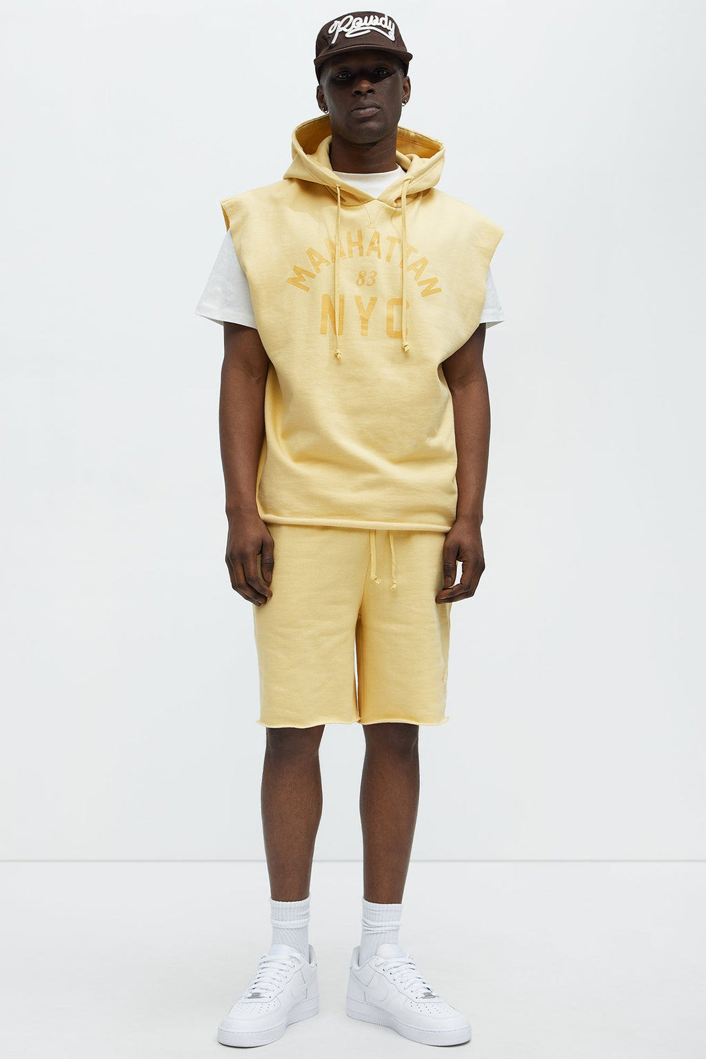 Manhattan Sleeveless Hoodie - Yellow image 2