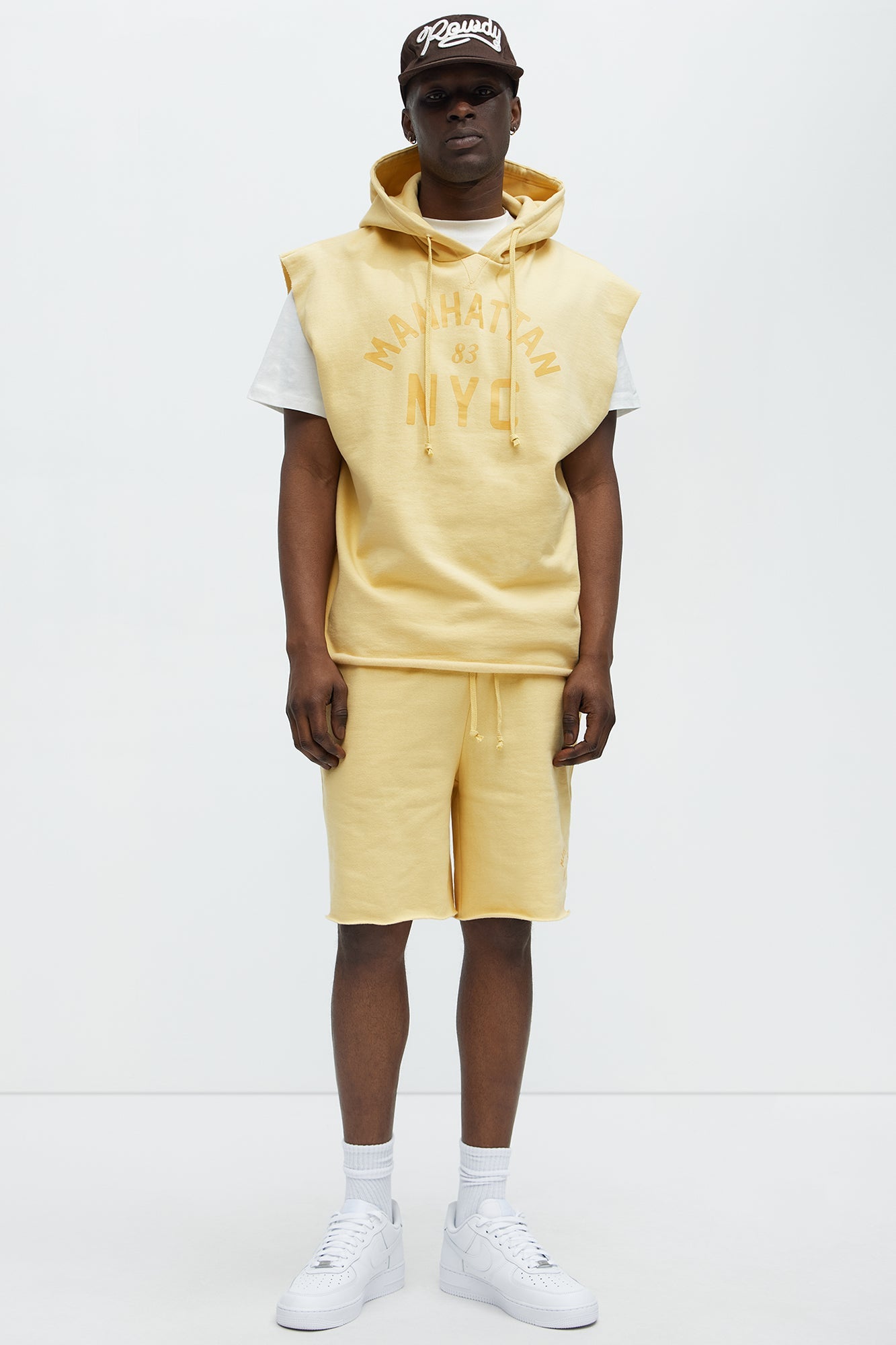 Manhattan Sleeveless Hoodie - Yellow image 2
