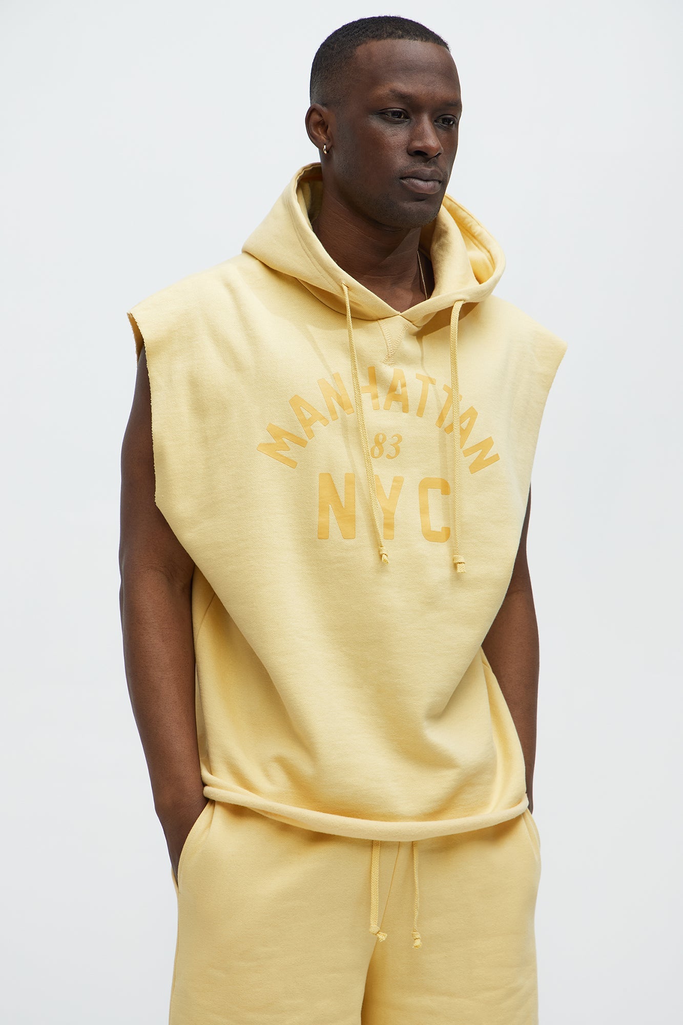 Manhattan Sleeveless Hoodie - Yellow image 1