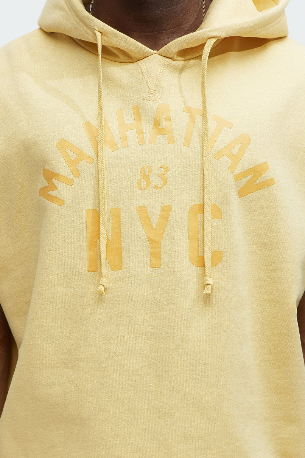 Manhattan Sleeveless Hoodie - Yellow image 3