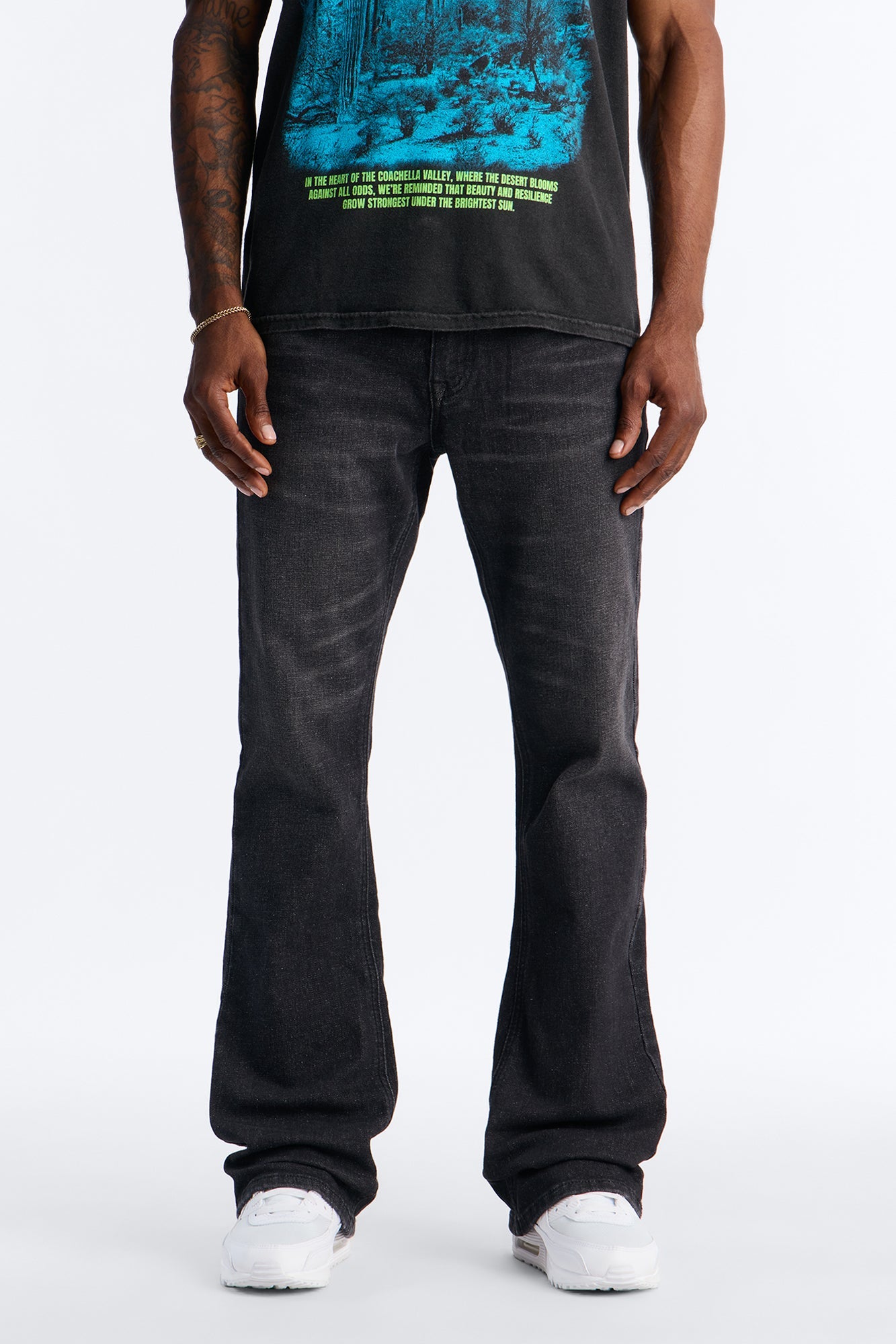 Essential Stacked Skinny Flare Stretch Jean - Black Wash image 1