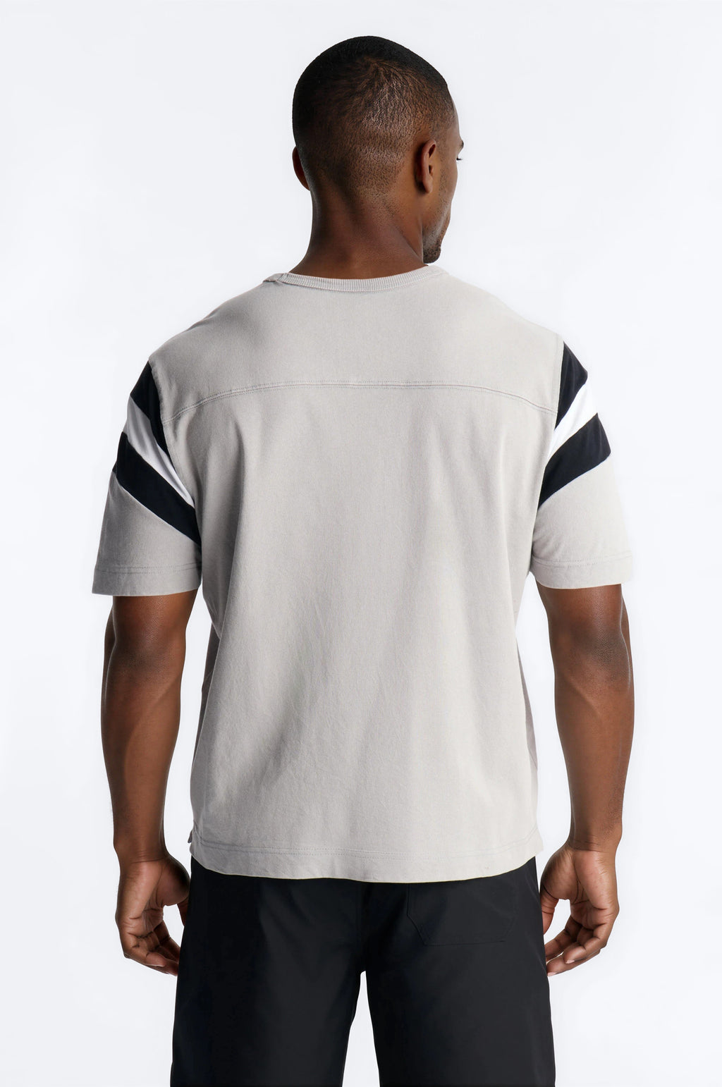 Boxy Varsity Stripe Tee - Grey/combo image 4