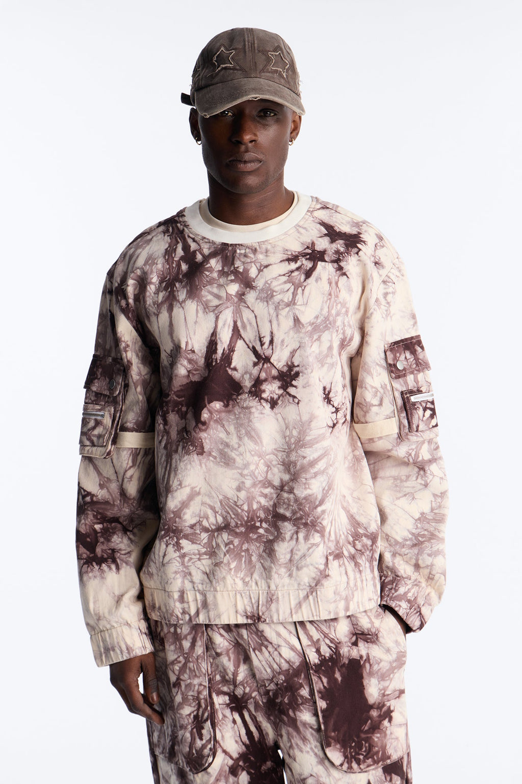Relaxed Mind Trip Long Sleeve Crew - Brown image 1