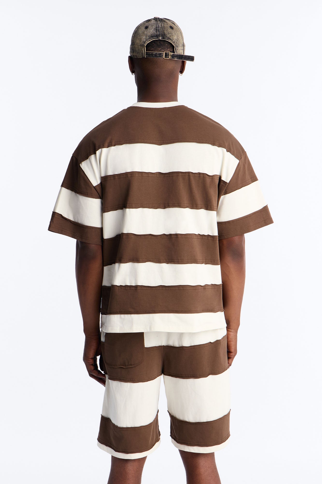 Dean Distressed Stripe Crewneck Tee - Brown/combo image 4