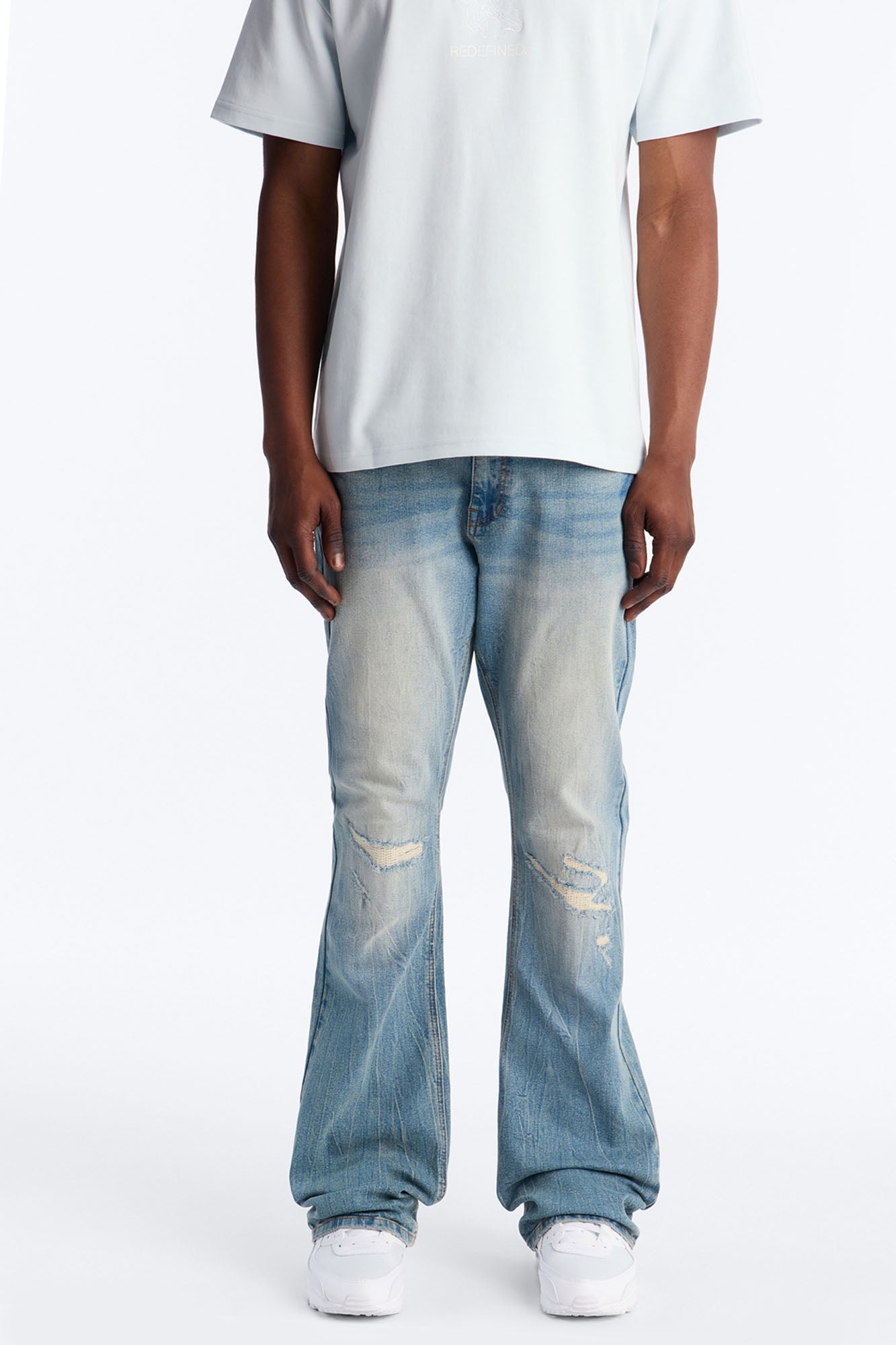 Dreamy Stacked Slim Flare Jeans - Vintage Blue Wash image 1