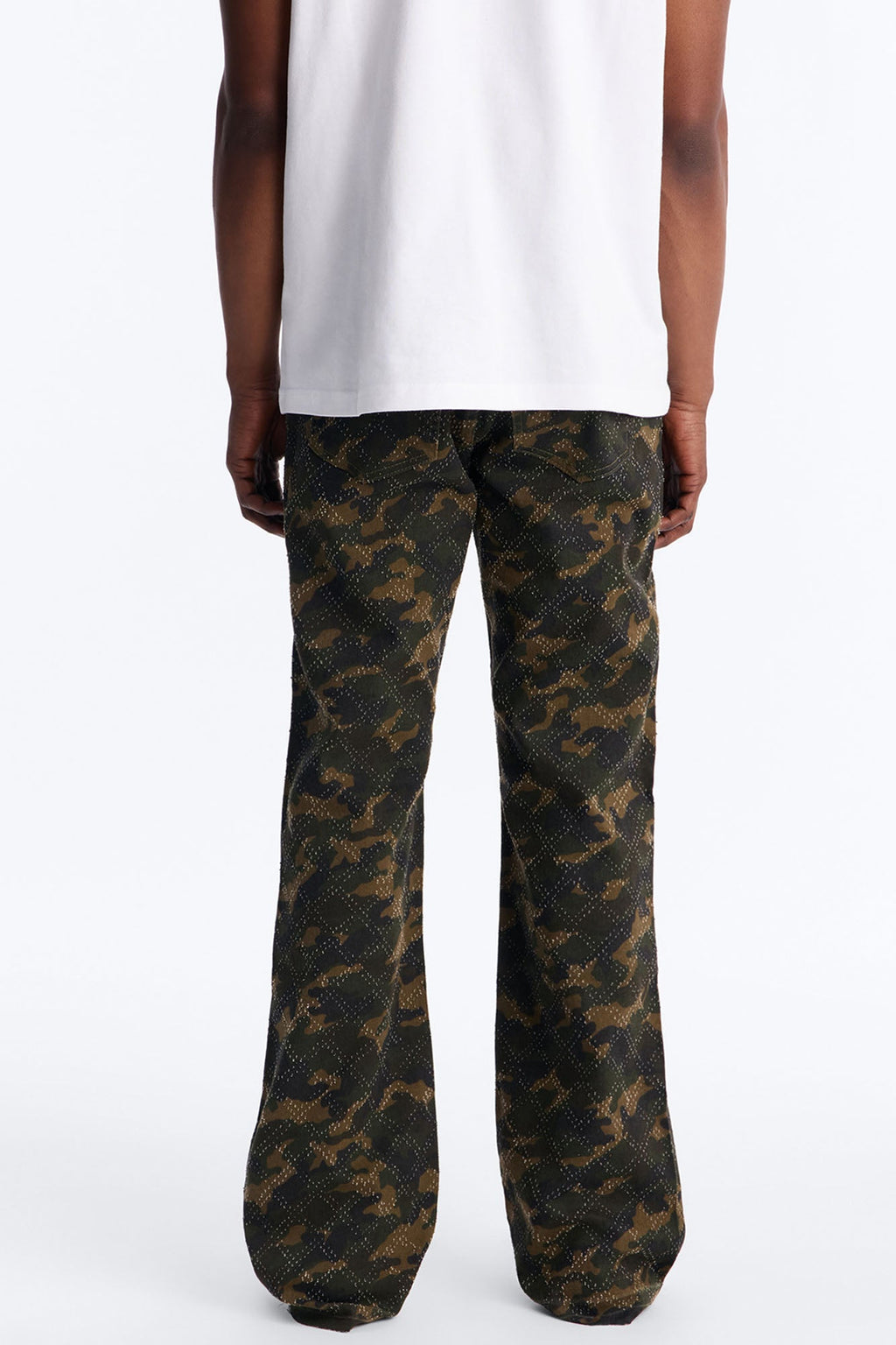 Stacked Slim Flare Rhinestone Hatch Jean - Camouflage image 4