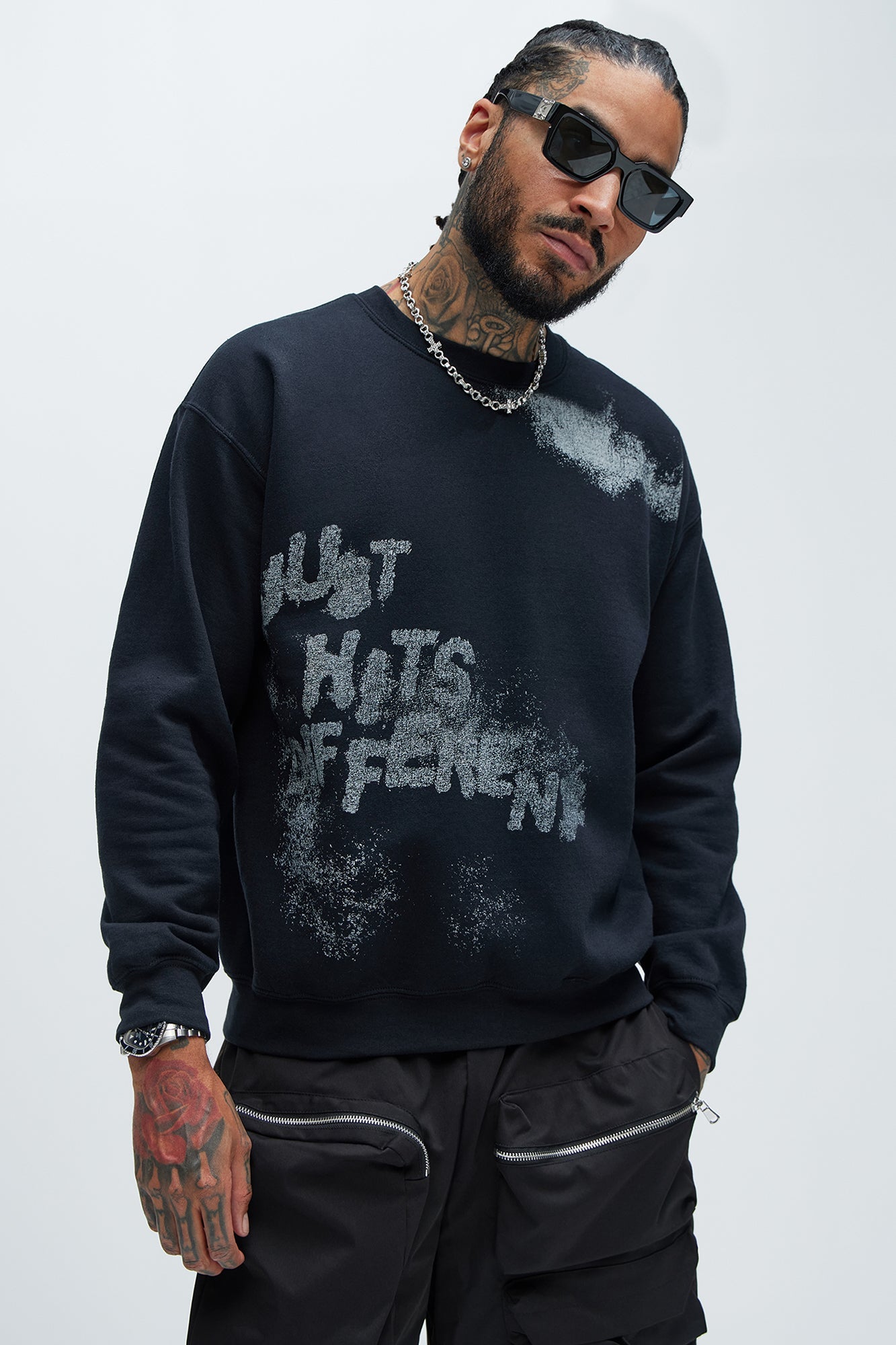 Just Hits Different Sweatshirt - Black image 1