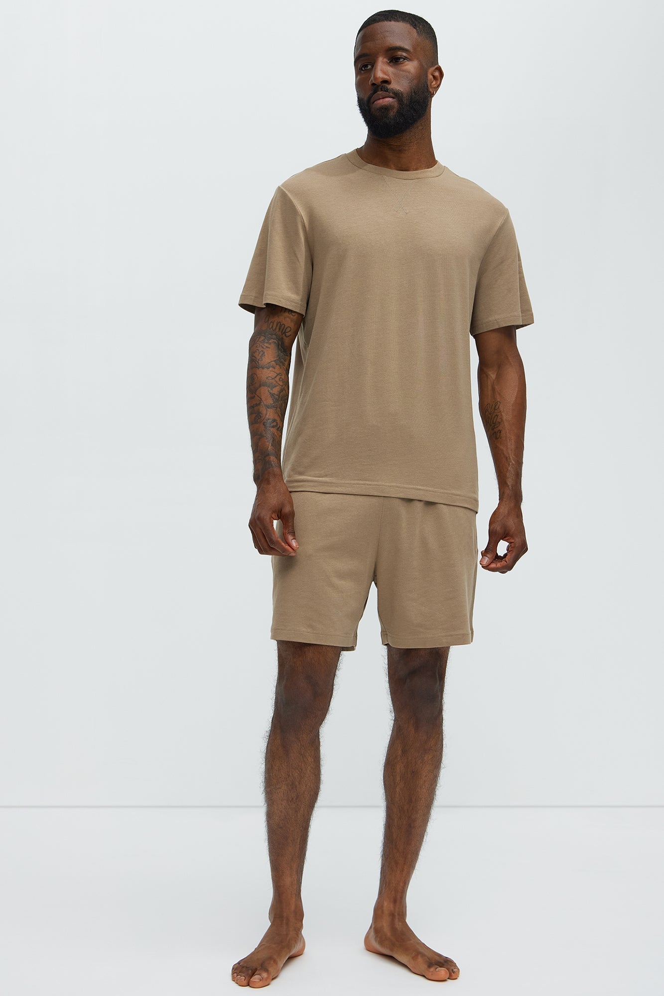 Essential Modal Lounge Short Sleeve Tee - Taupe image 2