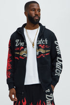 Von Dutch Fire Zip Hoodie - Black image 3