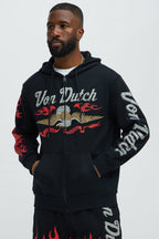 Von Dutch Fire Zip Hoodie - Black image 1