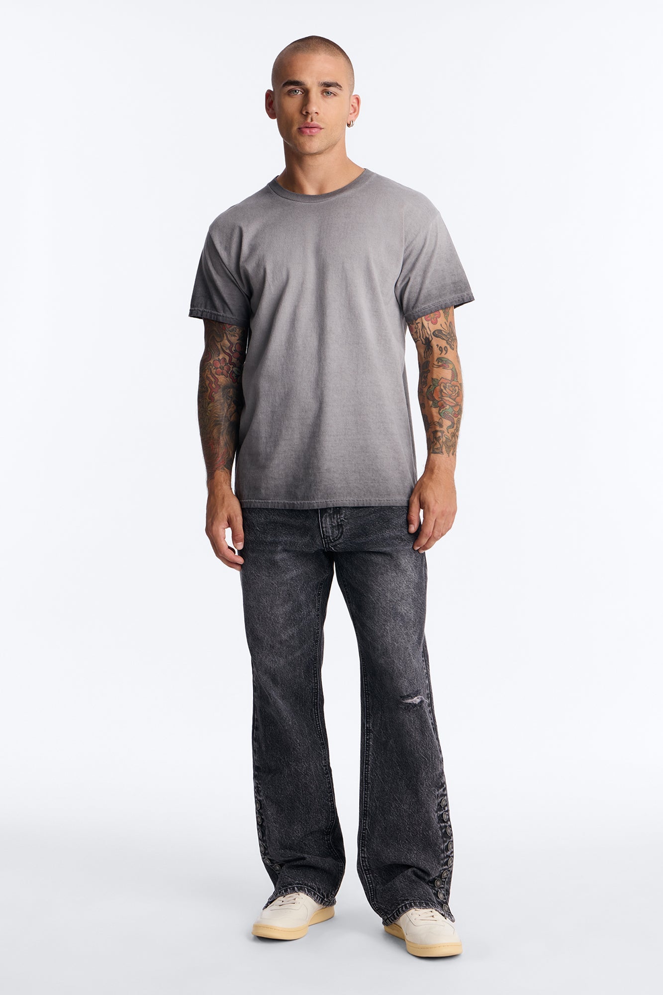 The Oil Wash Oversized Tee - Charcoal image 2