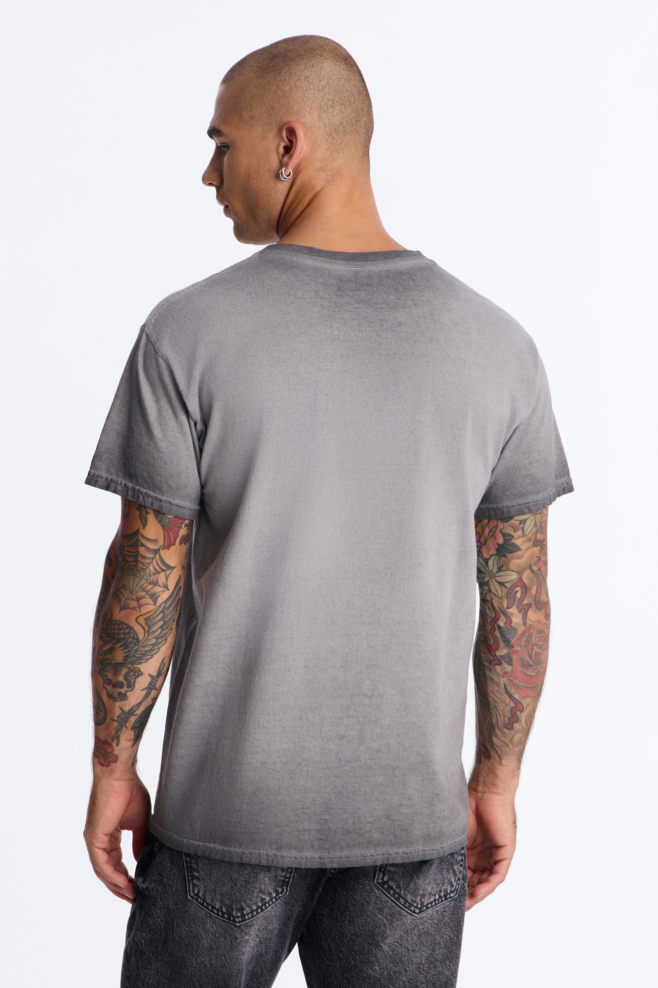 The Oil Wash Oversized Tee - Charcoal image 4
