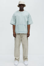 Boxy Denim Short Sleeve Tee - Light Wash image 2