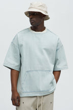 Boxy Denim Short Sleeve Tee - Light Wash image 1