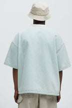 Boxy Denim Short Sleeve Tee - Light Wash image 3