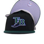 Tampa Bay Rays Black Dark Green Cooperstown AC New Era 59Fifty Fitted