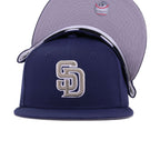 San Diego Padres Light Navy Pebble Cooperstown AC New Era 59Fifty Fitted