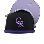 Colorado Rockies Black Purple Cooperstown AC New Era 59Fifty Fitted