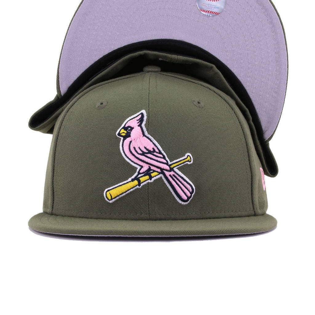St Louis Cardinals New Olive Pink New Era 59Fifty Fitted