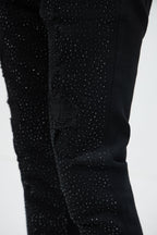 Stacked Skinny Flare On My Bling Distressed Jeans - Black image 4