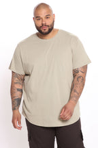 Essential Short Sleeve Scallop Crew Tee - Tan image 2