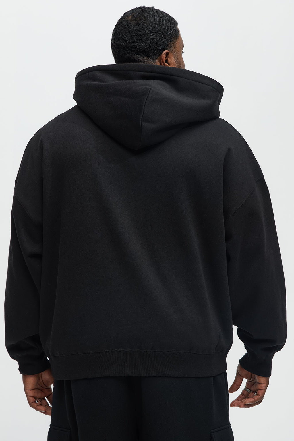 Tyson Oversized Heavyweight Quarter Zip Hoodie - Black image 4