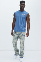 Fray All Ways Stacked Skinny Flare Jeans - Light Blue image 3