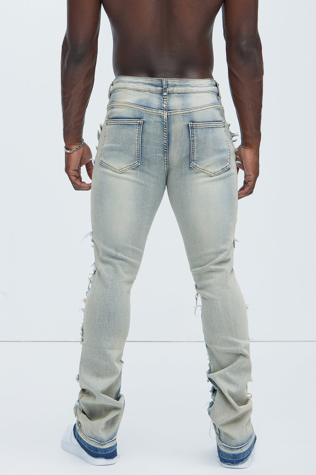 Fray All Ways Stacked Skinny Flare Jeans - Light Blue image 4