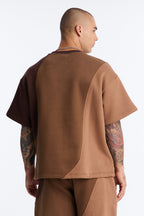 Oversized Neapolitan Paneled Sweatshirt - Brown/combo image 4