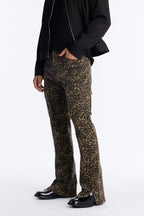 Stacked Slim Flare Wildin Out Snap Slit Jean - Brown image 1