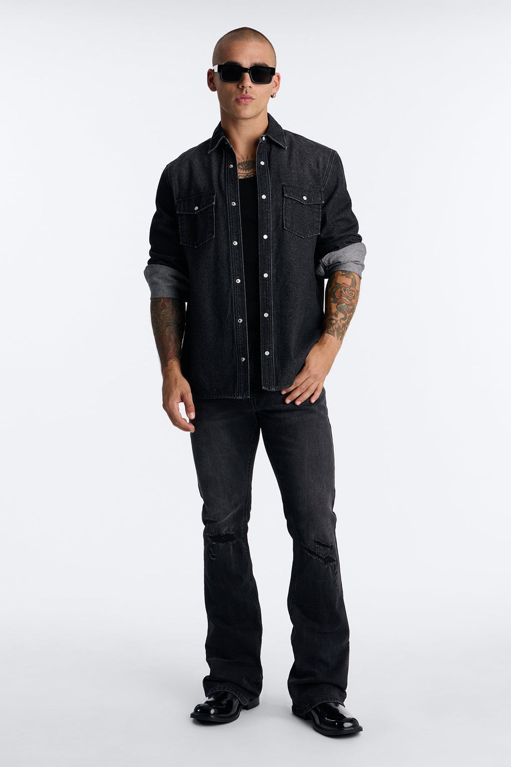 Dreamy Stacked Skinny Flare Jeans - Black Wash image 2
