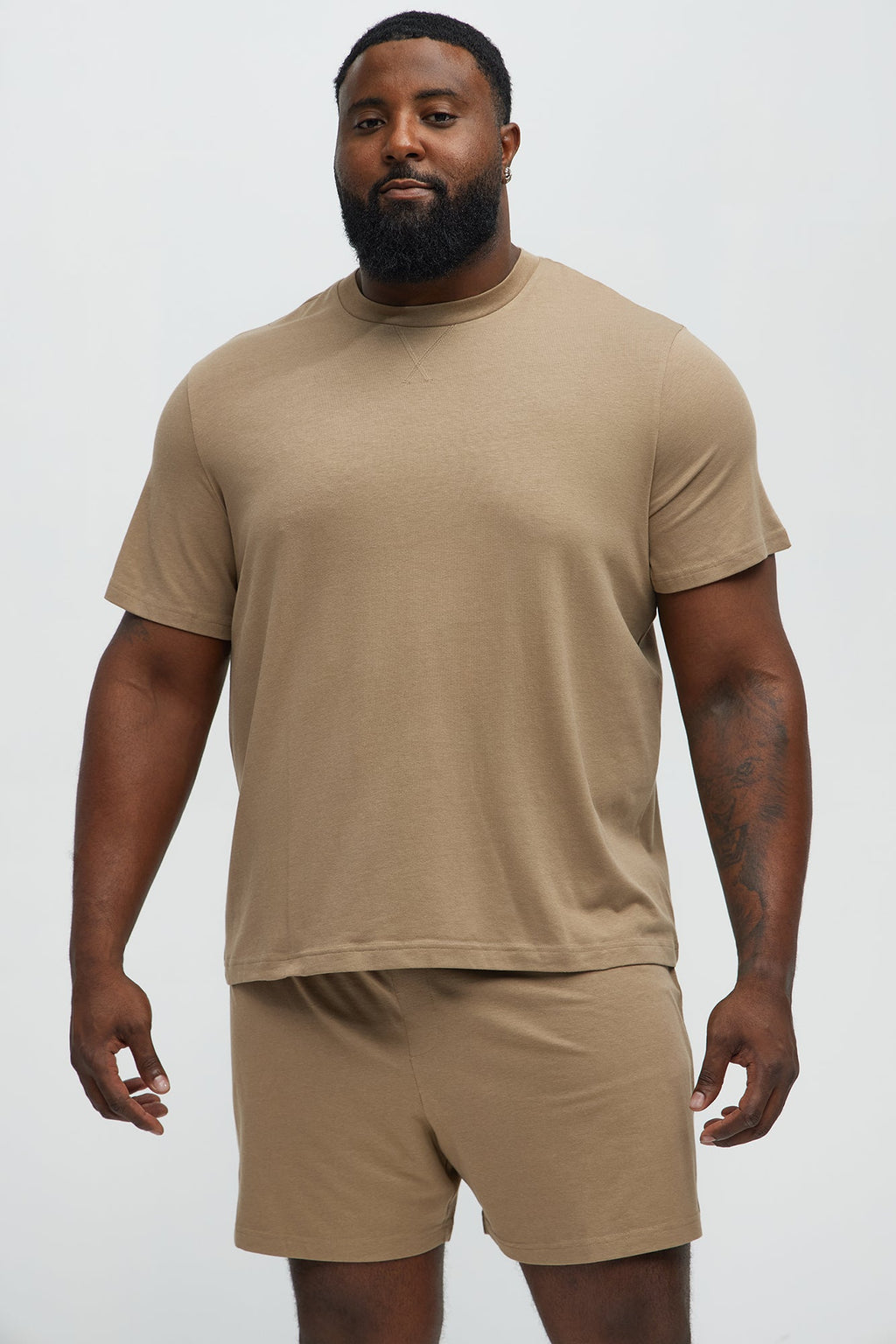 Essential Modal Lounge Short Sleeve Tee - Taupe image 4