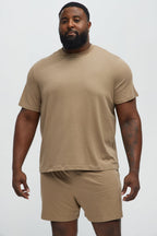 Essential Modal Lounge Short Sleeve Tee - Taupe image 4