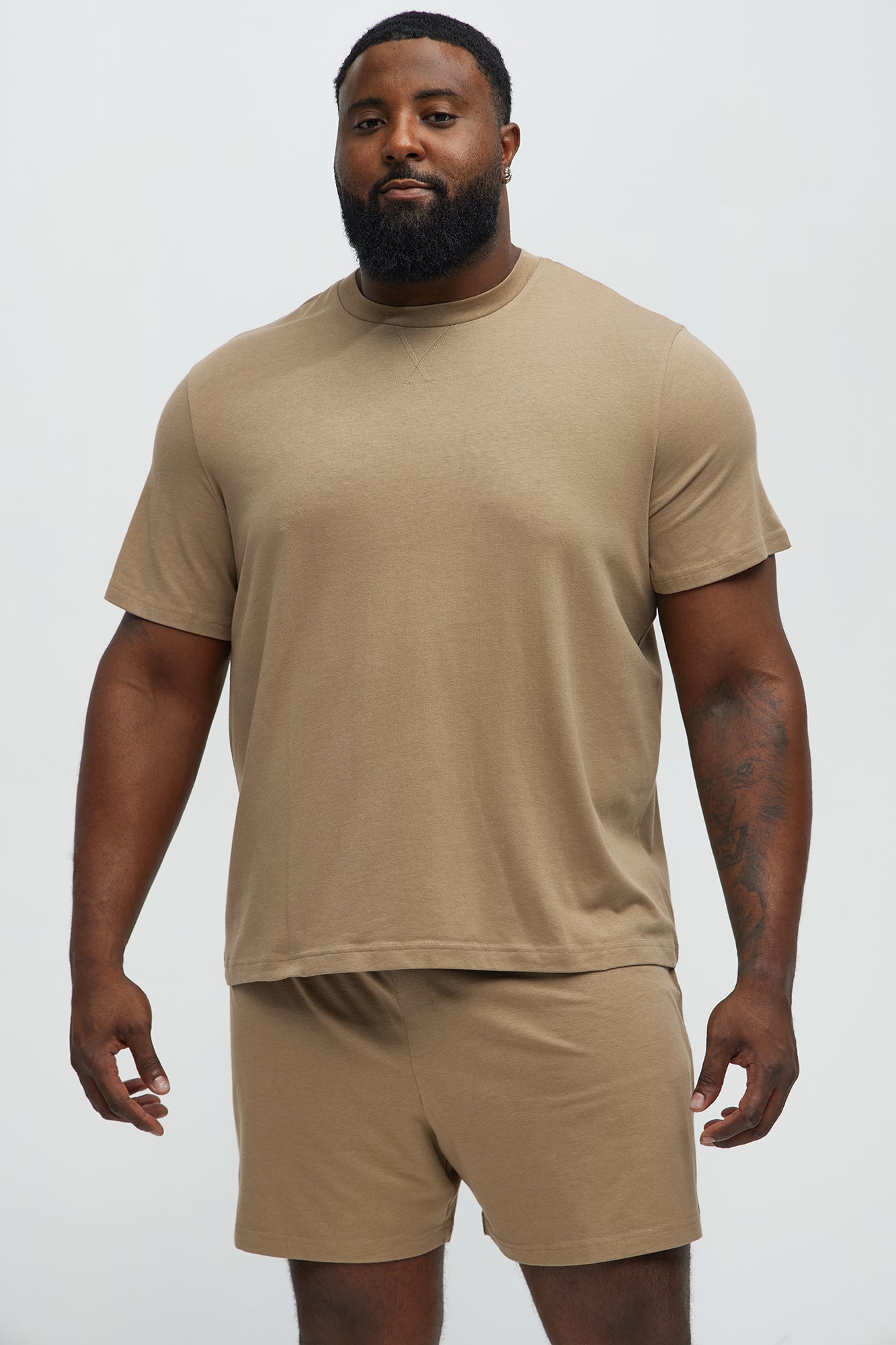Essential Modal Lounge Short Sleeve Tee - Taupe image 4