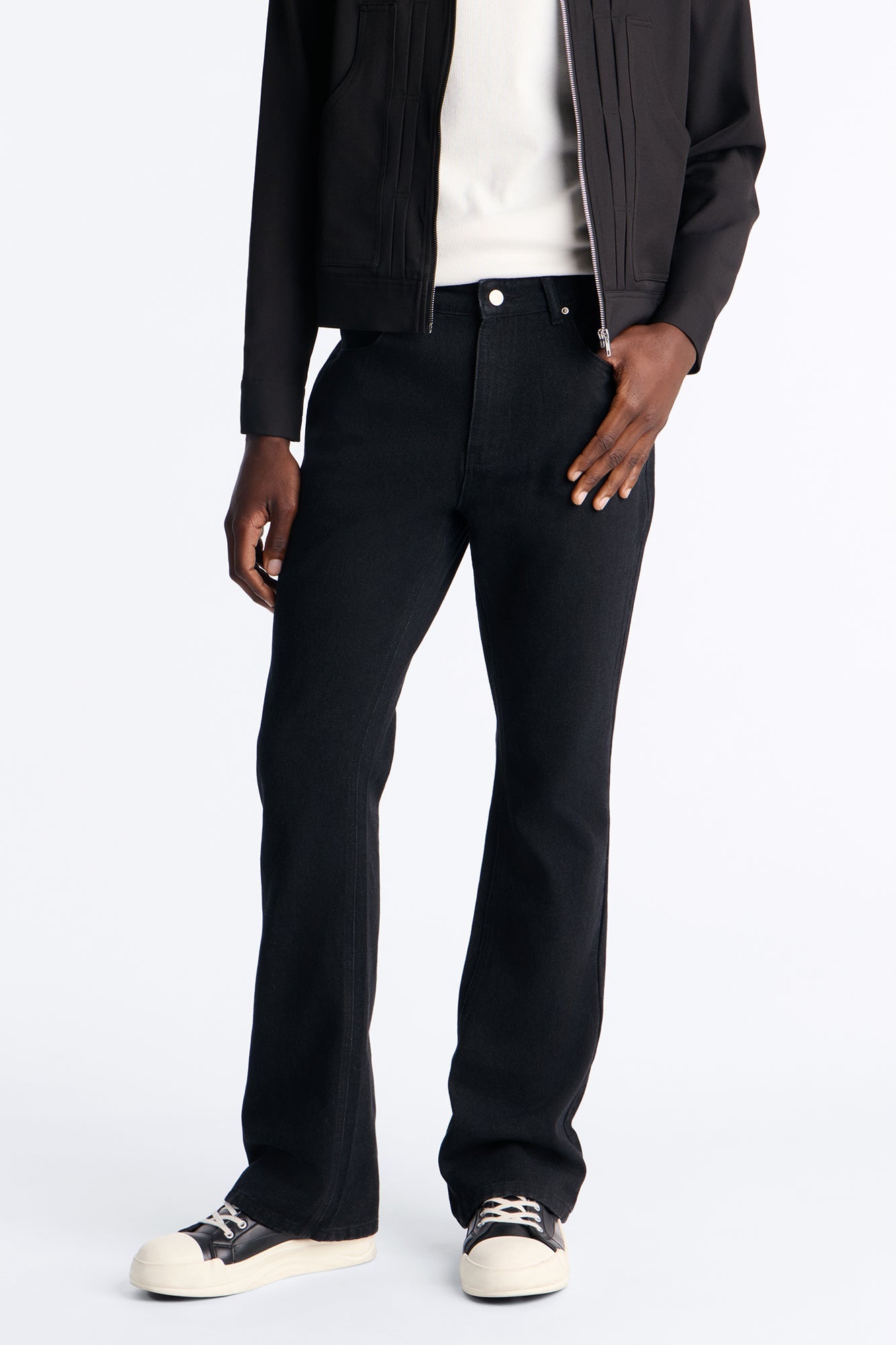 Routine Stacked Skinny Flare Jean - Black image 1