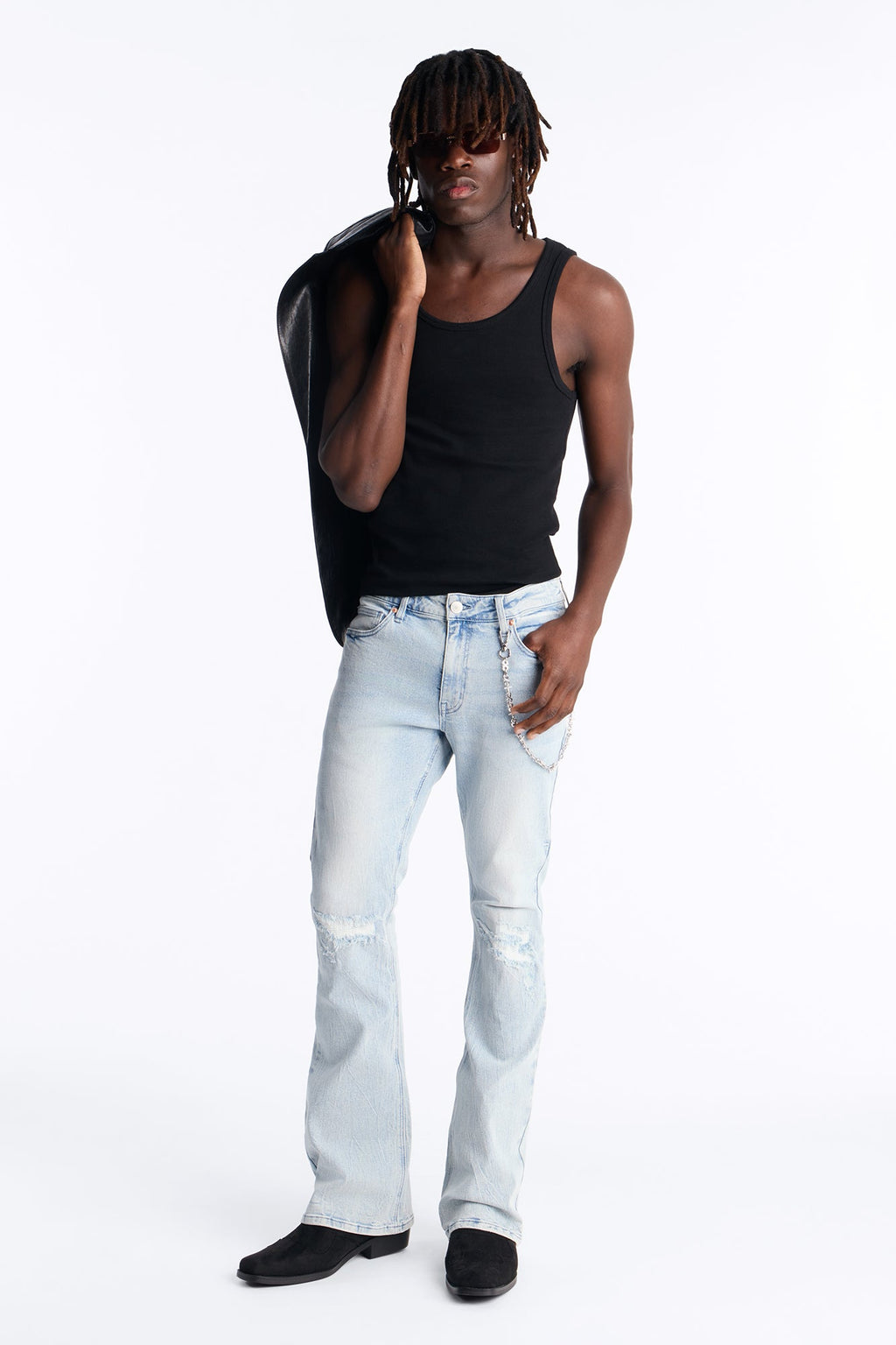 Dreamy Stacked Skinny Flare Jeans - Light Blue Wash image 2