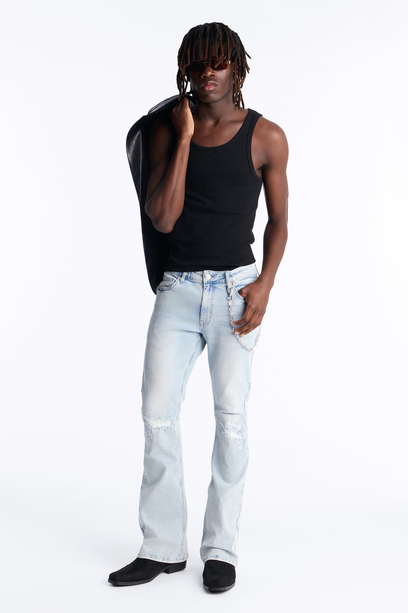 Dreamy Stacked Skinny Flare Jeans - Light Blue Wash image 2