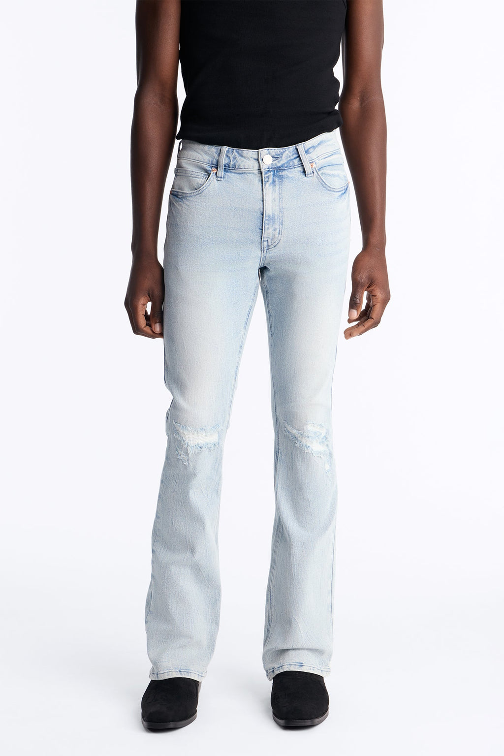 Dreamy Stacked Skinny Flare Jeans - Light Blue Wash image 1