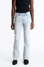 Dreamy Stacked Skinny Flare Jeans - Light Blue Wash image 1