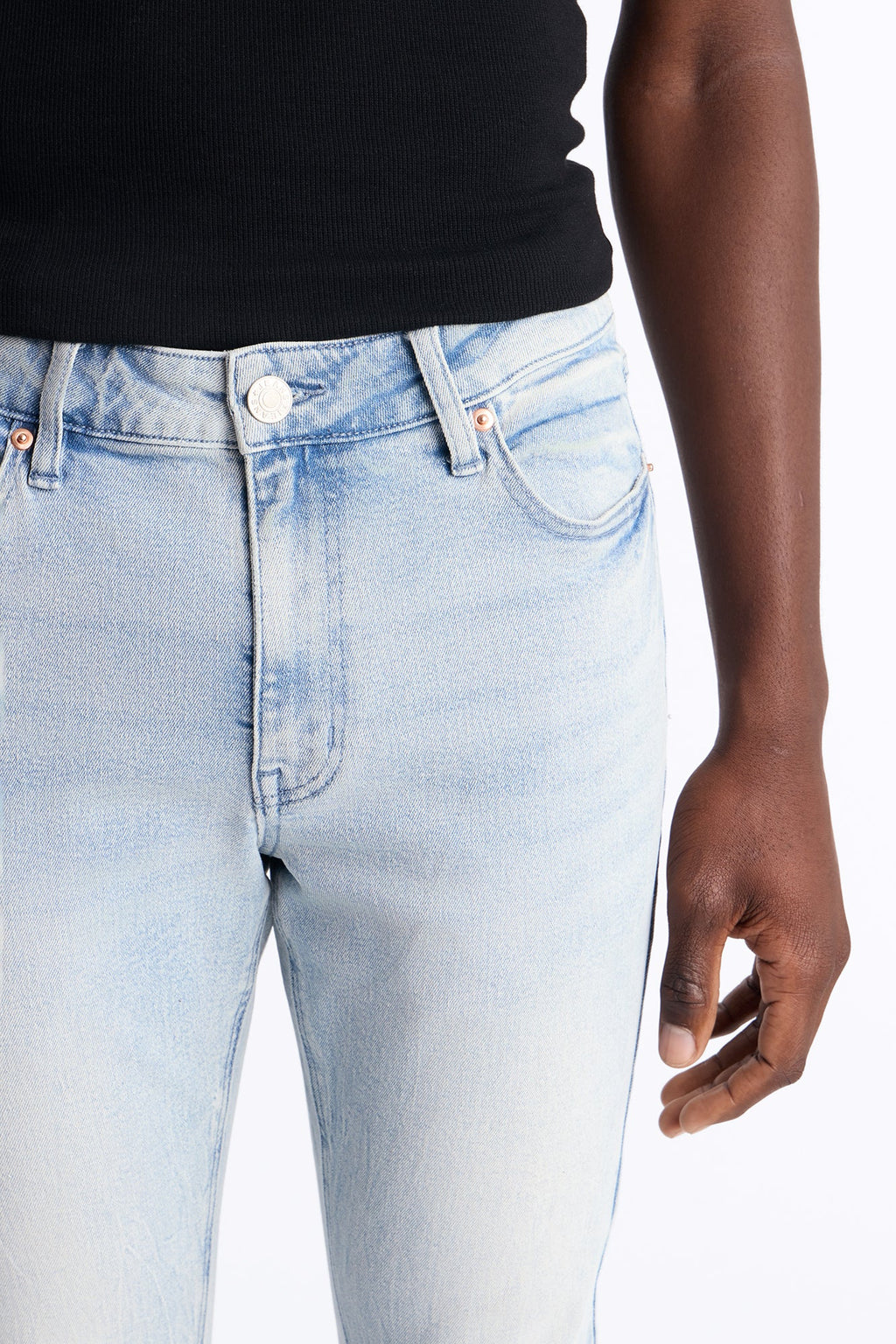 Dreamy Stacked Skinny Flare Jeans - Light Blue Wash image 3