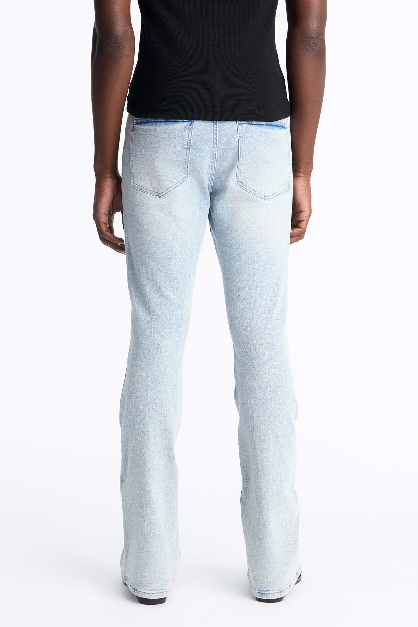 Dreamy Stacked Skinny Flare Jeans - Light Blue Wash image 4