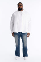 Heavy Stitch Back Flap Stacked Slim Flare Jean - Dark Wash image 2