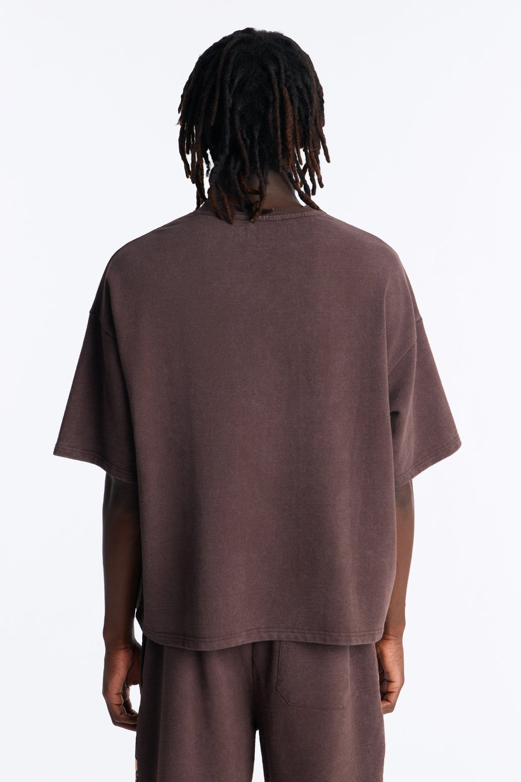 Heavenly Hustle Patch Oversized French Terry Tee - Brown image 4